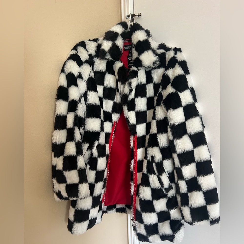 Current Mood Checker Faux Fur Jacket